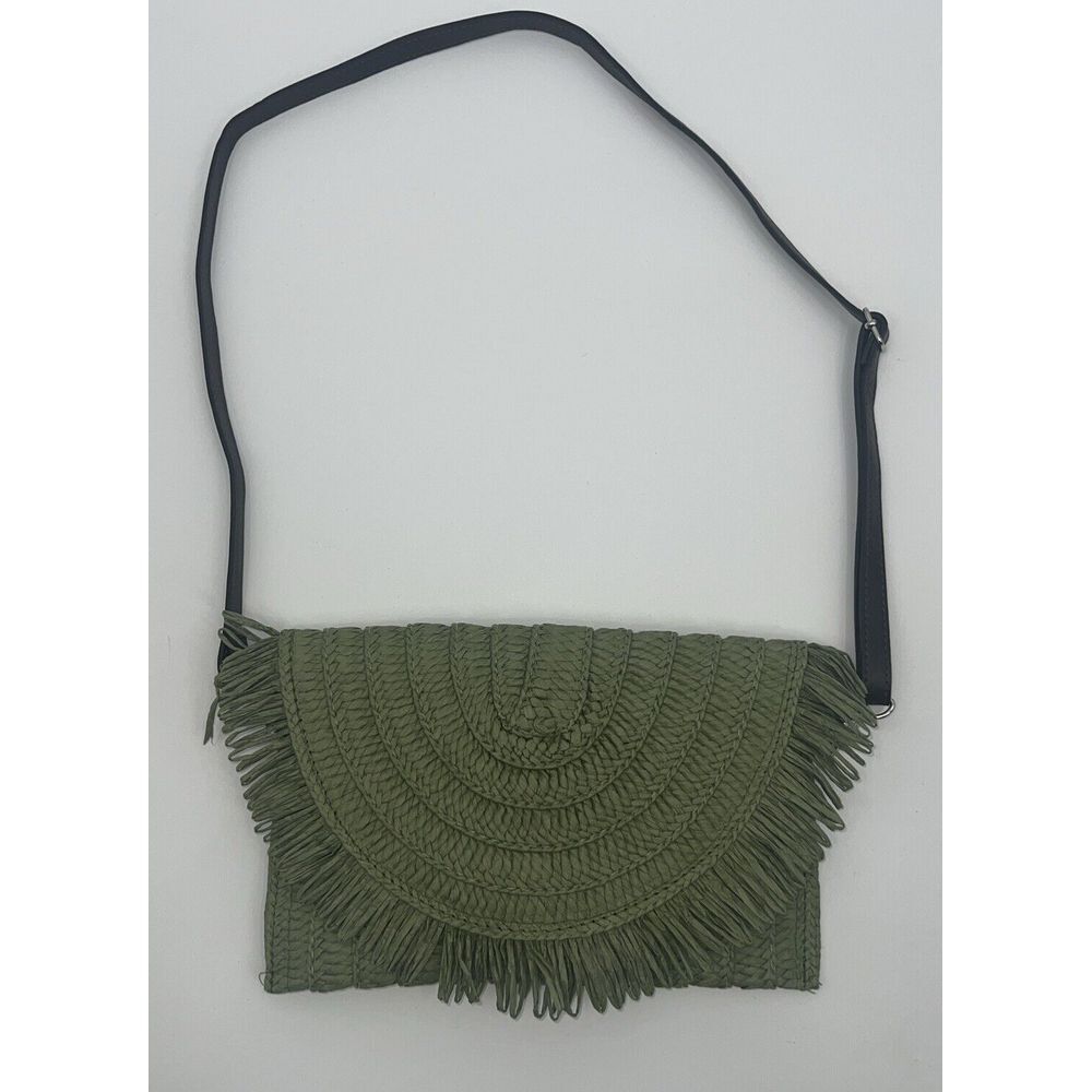 Sundance Woven/ Braided Raffia Crossbody Olive‎ Green Made In Italy
